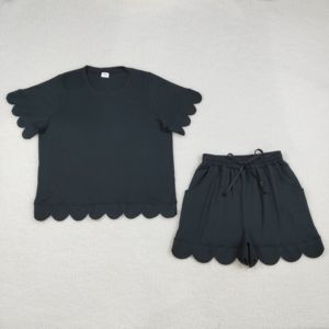 Conjuntos de Verano para Niñas Pequeñas, Color Verde Claro, con Estampado de Cuadros, Top de Manga Corta con Pantalones Cortos, para el Hogar y Actividades al Aire Libre - Product Image 5