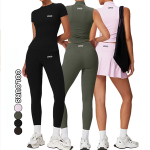 Ropa de mujer verano al aire libre 2 uds transpirable entrenamiento correr tenis gimnasio conjunto mujeres Golf Atlético tenis faldas conjunto ropa deportiva - Product Image 5