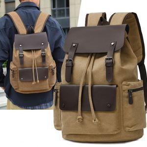 2026 Men's High Quality Canvas Laptop <b>Backpack</b> <b>Large</b> Capacity Leisure Business Schoolbag Youth Fashion College Travel Sport Bag - Product Image 4