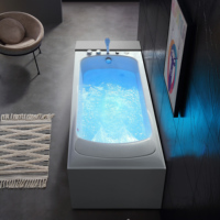 Baignoire Spa Moderne en Acrylique avec Hydromassage Intelligent, Haut-parleurs Bluetooth, Système de Température Constante, Bulles, pour 6 Personnes, Idéale Villa