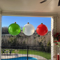 Décorations de Noël géantes extérieures en PVC de 75cm Boules de Noël gonflables pour arbre de vacances de Noël Ornements de pelouse et de porche