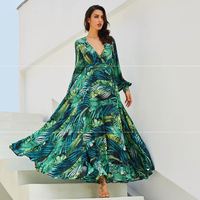 Robe Longue de Plage Estivale à Imprimé Floral, Grande Taille, Vintage, Sexy, Col V, Tunique Bohème Maxi pour Femme