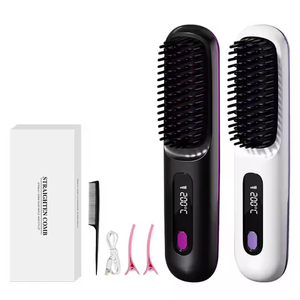 Brosse/Peigne Lisseur Électrique Professionnel Sans Fil avec Écran LCD et Ions Négatifs, Rechargeable et Portable - Product Image 6
