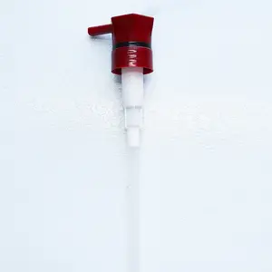 Pompa per lozione esagonale lucida in plastica rossa Shampoo a pressione balsamo per sapone per le mani teste della pompa per il lavaggio del corpo