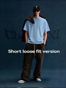 Camiseta Americana Retro de Algodón Grueso de 255 g/m², Corte Cuadrado, Manga Corta, Cuello Redondo, Estilo Casual para Hombre y Mujer - Product Image 4