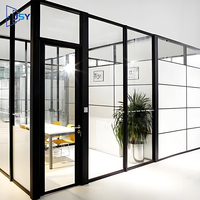 Cloison acoustique de bureau, cloisons en verre modulaires, cloison de séparation de pièce, cloison pour espace de bureau moderne