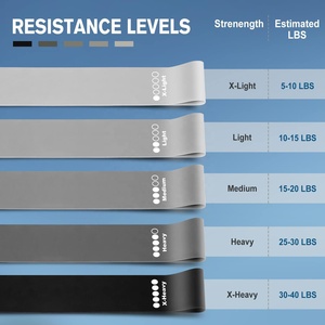 Gradient gris Latex mini boucle bandes de résistance ensemble hanche exercice fitness bandes maison fitness ensemble pour entraînement gym musculation - Product Image 3