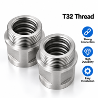 Adaptateur de trépan diamanté fileté T32 avec connecteur arrière détachable pour forage à eau