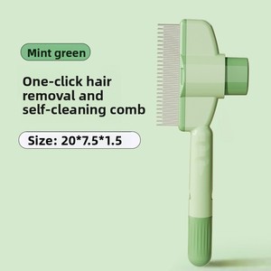 Mới bán buôn tùy chỉnh một cú nhấp chuột tự <span class=keywords><strong>l</strong></span>àm sạch vật nuôi <span class=keywords><strong>L</strong></span>ược ABS thép không gỉ chải chuốt công cụ tẩy <span class=keywords><strong>l</strong></span>ông di động cho vật nuôi - Product Image 2