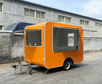 Remorque alimentaire mobile remorquable entièrement équipée, camion de restauration de rue, construction en acier inoxydable et aluminium, résistante à la rouille, pour hot-dogs et bonbons