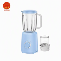 Extracteur de jus électrique de luxe avec pot en verre de 1,5 L, broyeur en acier inoxydable, étanche, 400 W, pour smoothies, usage domestique et hôtelier