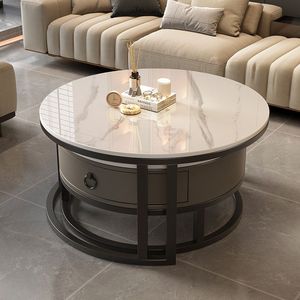 <span class=keywords><strong>Table</strong></span> <span class=keywords><strong>Basse</strong></span> Extensible Moderne en Acier Inoxydable avec Rangement et Plateau en Dalle de Roche – Qualité Supérieure – Offre Spéciale - Product Image 6