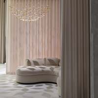 Grand Projet de Lustre Feuille de Verre pour Hall d'Hôtel Escalier Suspendu Collection Cristal Lustre Villa Art Lampe Feuille d'Érable