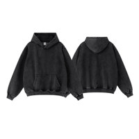 Ensemble sweat à capuche et pantalon de survêtement pour homme, coupe ample et oversize, coupe droite, grammage lourd 450 g/m², couleur unie, effet vieilli, délavé à l'acide, style vintage, automne, avec poches de haute qualité