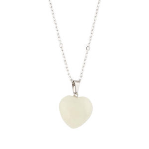 Collar de Cadena de Plata Coreano <span class=keywords><strong>Popular</strong></span> SC, Collar con Colgante de Amistad que Brilla en la Oscuridad, Regalo Luminoso, Collar de Corazón Colorido - Product Image 3