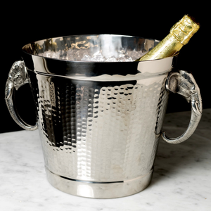 Elephant hold Handle Stainless Steel Champagne Ice Bucket Nickle Plated Finishing Wine Cooler With Elephant Head Handle Metal - Product Image 1