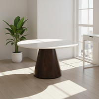 Table basse ronde en marbre créative, table d'appoint en pierre de travertin naturelle de style nordique