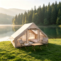 Tente de camping gonflable légère pour les voyages en plein air, résistante au vent, imperméable, installation rapide, abri familial portable