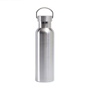 Bouteille d'eau isotherme de voyage minimaliste en acier inoxydable à double paroi à large ouverture, écologique, avec couvercle hermétique - Product Image 1