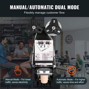 Scellant à thé Boba électrique entièrement automatique 500-650 tasses/H 180 mm de hauteur 90/95mm Machine à sceller les panneaux LCD à commande numérique - Product Image 4