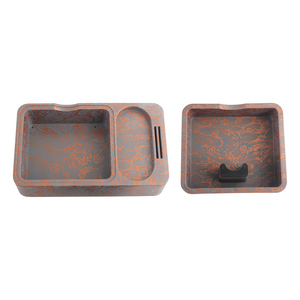 Boîte à café carrée en plastique avec motif oriental, réutilisable pour la préparation du thé - Product Image 3