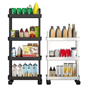 Chariot <span class=keywords><strong>de</strong></span> rangement <span class=keywords><strong>de</strong></span> cuisine extérieur en plastique à double niveau sur roulettes pour outils et <span class=keywords><strong>service</strong></span> <span class=keywords><strong>de</strong></span> légumes/fruits - Product Image 1