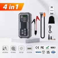 1000A 12V Car Jump Starter Air Compressor Portable Tire Inflator Booster 16000mAh Waterproof Power Bank Emergency Jump Box