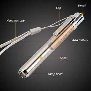 Portable LED Stainless Steel Lamp 395/365 UV <b>Flashlight</b> <b>Torch</b> Ultra Mini Light AAA Battery for Marker Detections - Product Image 4