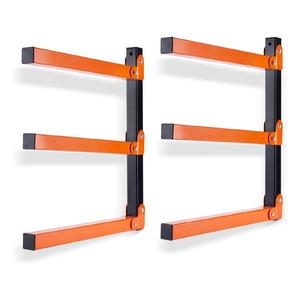 Organizzatore a Parete a 3 Ripiani in Legno con Mensole Metalliche e Viti in Lamiera per Ottimizzazione dello Spazio in Cucina - Product Image 1