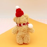 12cm Mini peluche poupée ours en peluche porte-clés en peluche mignon noël ours en peluche porte-clés chapeau écharpe nouvel an cadeau cadeau de noël