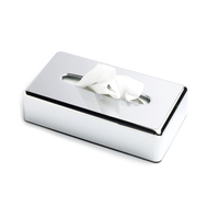 Couvercle de boîte à mouchoirs en acier inoxydable avec miroir personnalisé Récipient pour lingettes humides Organisateur de mouchoirs en papier Boîte à serviettes jetables pour le visage
