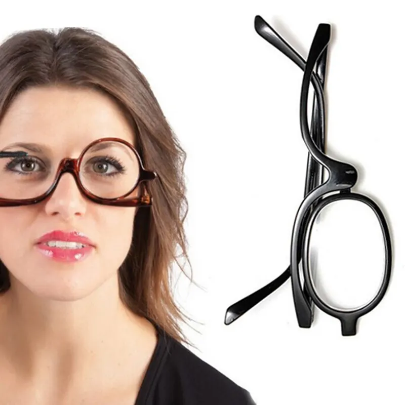 Büyüteç gözlük dönen makyaj okuma gözlüğü katlanır gözlük kozmetik makyaj genel + 1.0 + 1.5 + 2.0 + 2.5 + 3.0 + 3.5 + 4.0