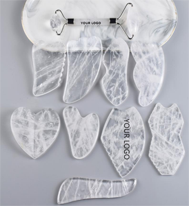 Herramienta de masaje Gua Sha de cuarzo transparente cristalino personalizada, rodillo de <span class=keywords><strong>Jade</strong></span> <span class=keywords><strong>Guasha</strong></span> con caja, juego de herramientas para el cuidado de la piel con piedra Natural - Product Image 2