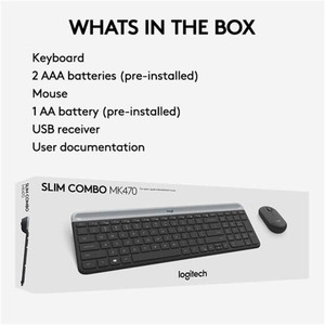 Ensemble clavier et souris pour ordinateur portable MK470, clavier sans fil fin USB, souris optique silencieuse 1000 DPI - Product Image 5