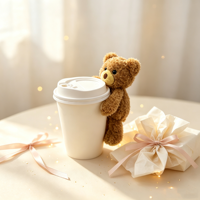 Peluche personnalisée, petit ours en peluche, mini ours en peluche, décoration de tasse, peluche super douce, rembourrage 100% coton PP, vente en gros