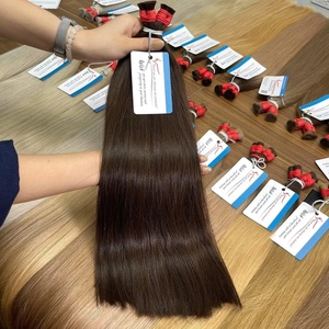 Artículos más vendidos Color extensiones de cabello a granel 100% cabello vietnamita sedoso y suave color personalizado sin caída al por mayor - Product Image 4