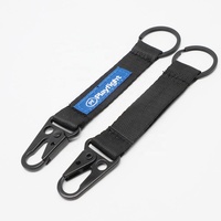 Lanière courte en sangle de nylon tissée personnalisée avec logo, double crochet, écologique, porte-clés d'extérieur, cadeau promotionnel