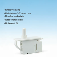 Interruptor de Botón para Refrigerador, Blanco, de 4 Pines, Material de PC, Rendimiento Estable, 250V, 5A
