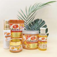 Ensemble de soins de la peau au curcuma VSC, crème pour le visage et le corps, huile, gommage, savon, kit éclaircissant et hydratant en 7 jours