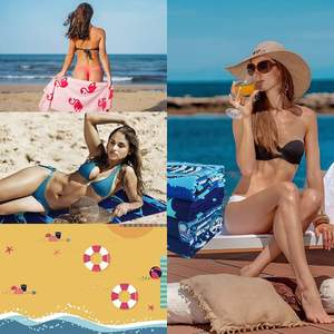 Toalla de Playa de Secado Rápido, Super Absorbente, de Microfibra Ligera, con Logotipo Personalizado, Toalla de Microfibra de Poliéster para Invierno - Product Image 4
