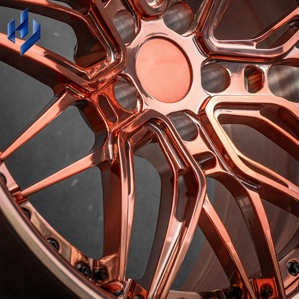 JHDZ Custom 5x120.65mm 19 20 Inch Staggered Polished Rose Gold 2 Piece ...
