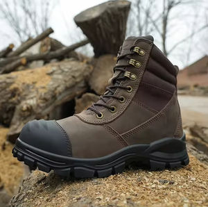 Botas de Trabajo de Alta Calidad, Cuero Genuino, Puntera de Acero, con Cordones, Transpirables, Antideslizantes, Duraderas, Cómodas y Seguras para la Construcción - Product Image 3