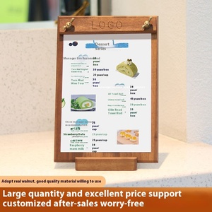 Soporte de menú A4 de madera de nogal macizo, tarjeta de exhibición de madera contrachapada económica de 220V, escritorio económico, composición tipográfica, suministros para restaurante de Hotel - Product Image 5