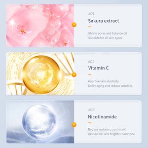 Masque facial japonais à l'arbutine de cerisier blanc 10 pièces éclaircit unifie le teint supprime les taches brunes de mélanine masque en feuille blanchissant - Product Image 3