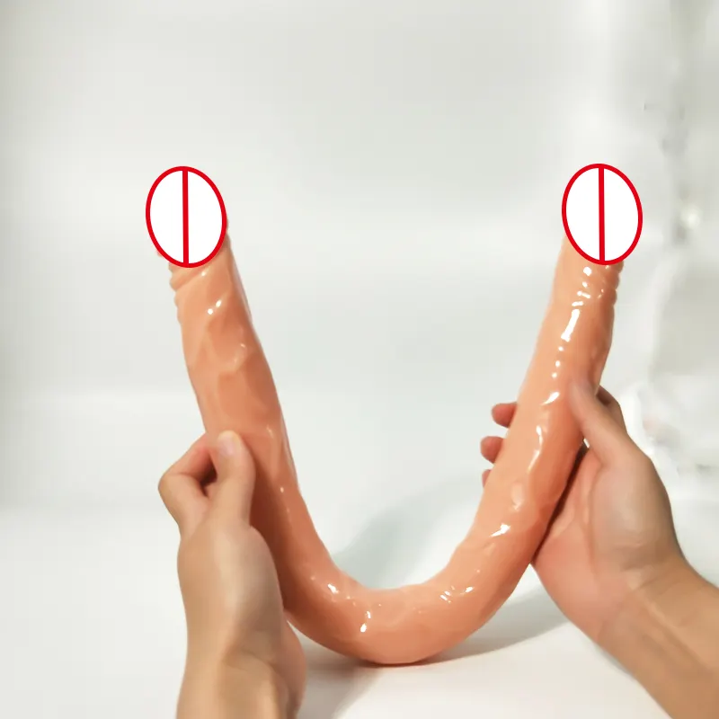 Vente chaude Double Tête Extra Long 55Cm Gode Plug Anal Dispositif de Masturbation Féminine Jouet Sexuel Adulte