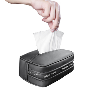 Interior Accessories Para Auto Leather Tissue Box Cover Car Towel Napkin Pouch Holder Portable Storage Bag