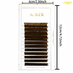 Extensiones de Pestañas A-RIX Marrón Oscuro, Suaves y Naturales de Visón, Curvatura C/D Mixta, Maquillaje, Extensiones de Pestañas Individuales Clásicas - Product Image 6