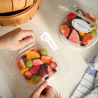 Conteneur jetable transparent en forme de panier à fleurs pour fruits coupés frais et gâteaux – idéal pour le camping et les pique-niques