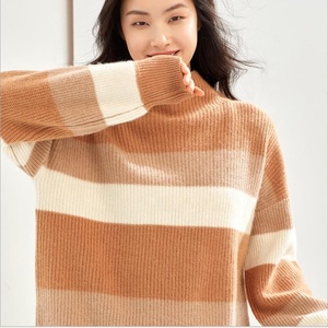 Mùa Thu Và Mùa Đông Một Nửa Cổ Cao Nữ Dày Màu Chính Tả Lười Biếng Bên Ngoài Mặc Áo Len Cashmere Dệt Kim - Product Image 5