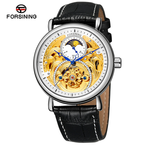Montre automatique squelette élégante pour homme, neuve d'usine, mouvement Shanghai, bracelet 24 mm, cadran analogique, alarme, phase de lune personnalisée - Product Image 5